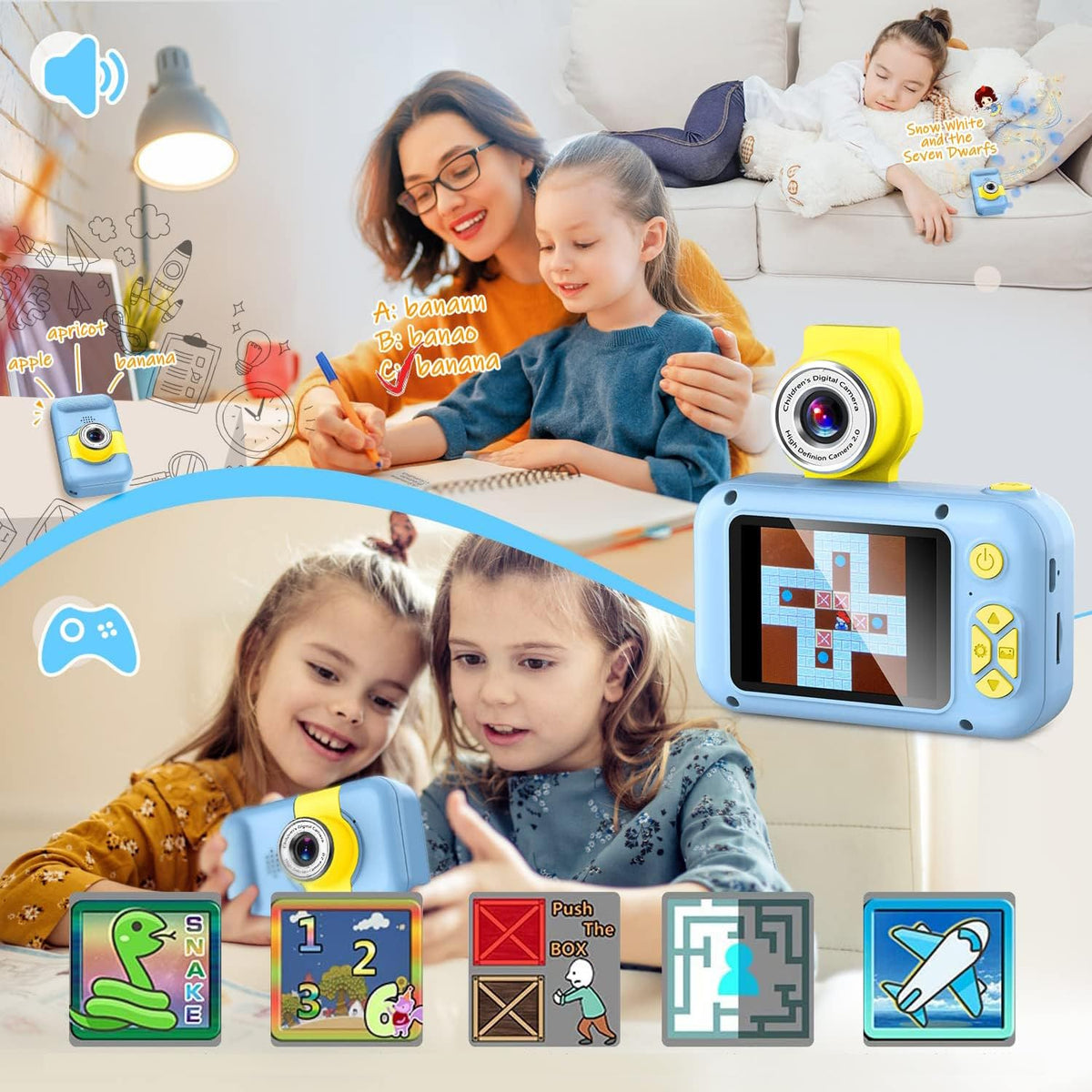ARNSSIEN Kids Camera with Video,180°Flip Lens,2.4" Selfie Camera for Kids 🍁 All In One Marketplace Canada