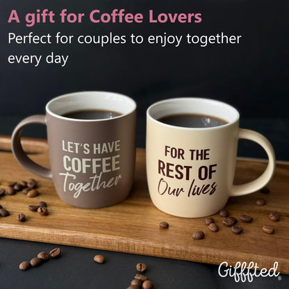 Triple Gifffted Lets Have Coffee Together Mug Set for Couples 380ml Ceramic 🍁 All In One Marketplace Canada