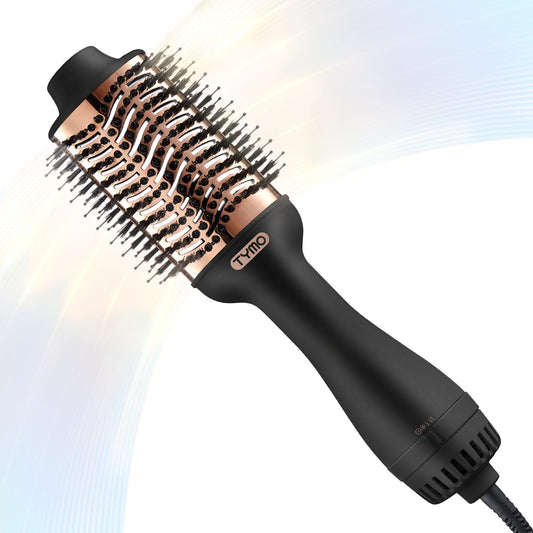 TYMO Hair Dryer Brush Blow Dryer Brush in One, 4 in 1 Ionic Hairdryer and Styler Volumizer with Oval Titanium Barrel, Hot Air Straightener for Smooth Frizz-Free Blowout, Gold - Available at All In One Marketplace Canada