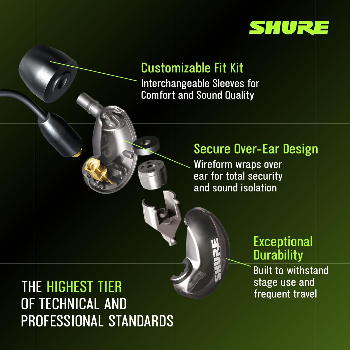 Shure SE215 PRO Sound Isolating Wired Earbuds - Clear Shure