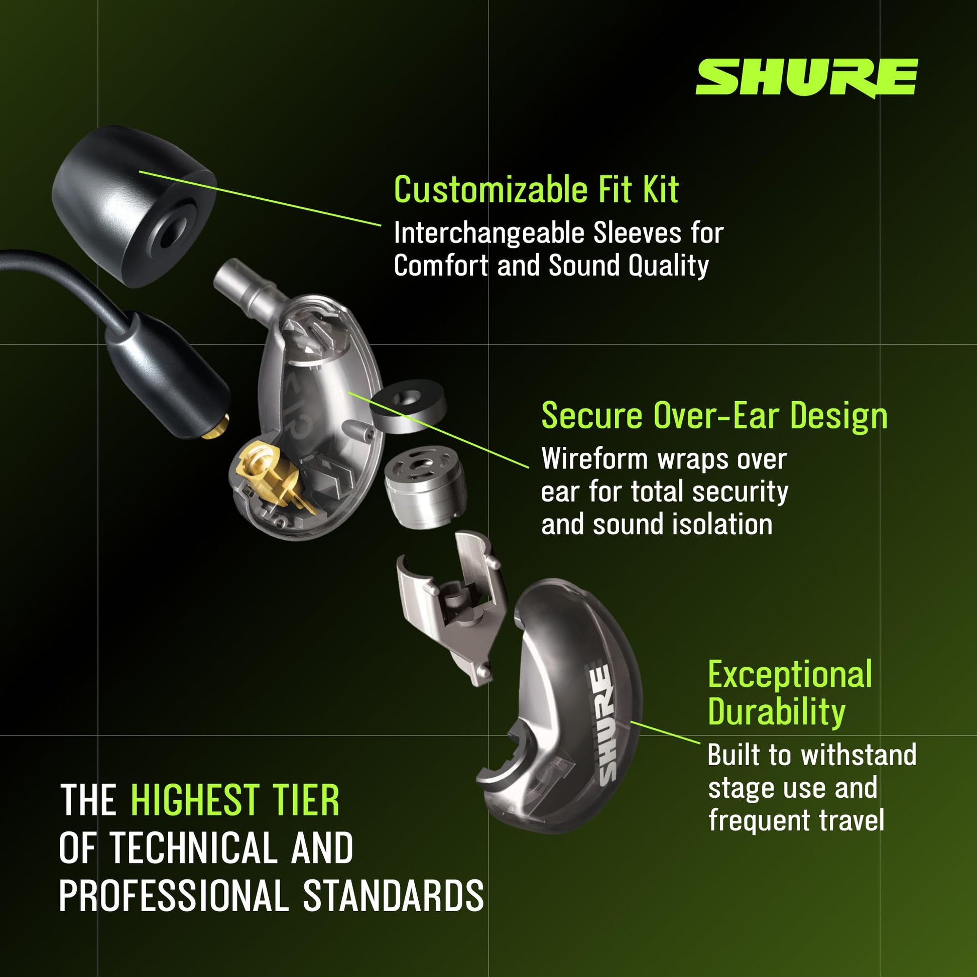 Shure SE215 PRO Sound Isolating Wired Earbuds - Clear Shure