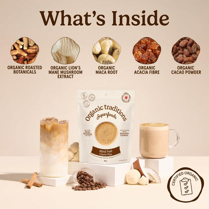 Organic Traditions Mind Fue Mushroom Coffee Alternative, Instant Blend, 5oz 🍁 All In One Marketplace Canada
