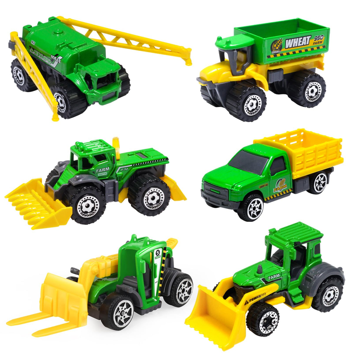 Oriate Children Diecasting Farm Car Toy Set 6pcs, Harvester, Transporter, Truck, Sprayer Small Farm Toys, Mini Cars Model Christmas, Birthday, 3 Years Old and Up Boys Girls Gifts 🍁 All In One Marketplace Canada
