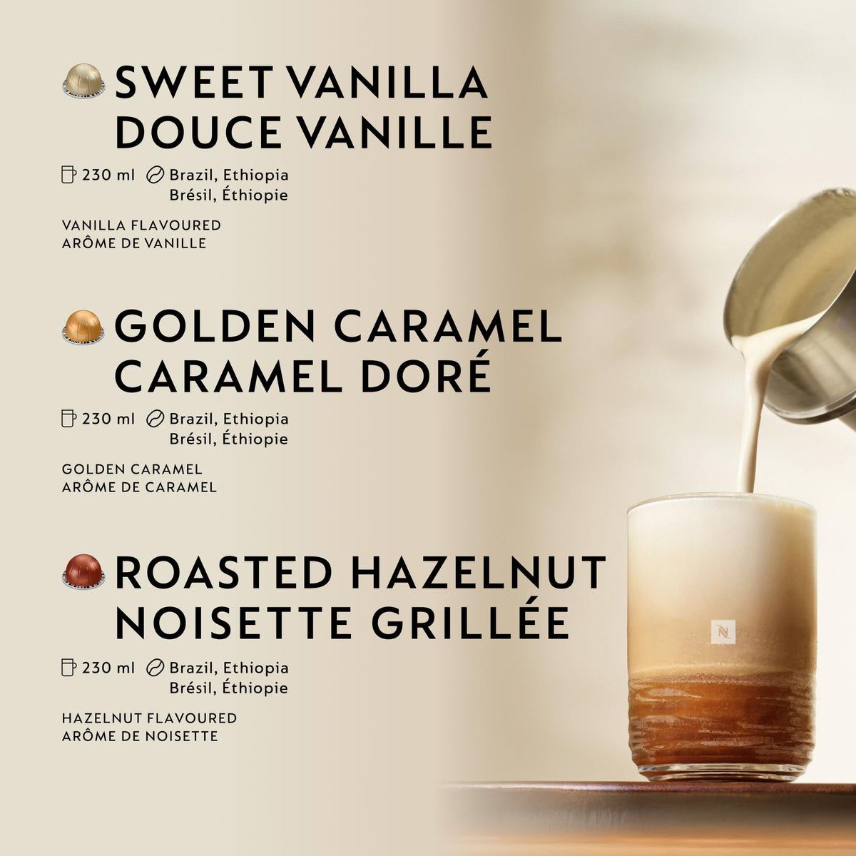 Nespresso Vertuo Flavoured Variety Pack Coffee Pods, 60 Pods