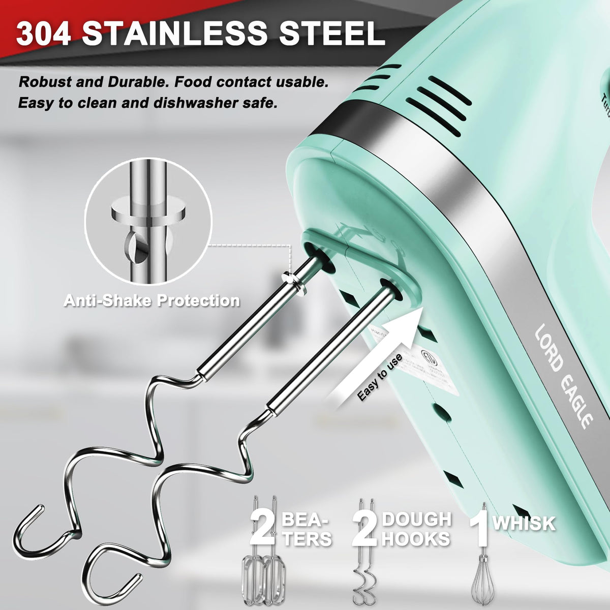 Lord Eagle Hand Mixer Electric Handheld 400W, 5-Speed Lightweight 🍁 All In One Marketplace Canada