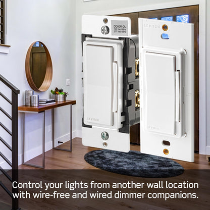 Leviton Decora Smart Dimmer Switch, Wi-Fi, Works with Matter, My Leviton, Alexa, Google Assistant, Apple Home/Siri & Wired or Wire-Free 3-Way, Neutral Wire Required, D36HD-1RW, White