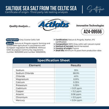 Saltique Celtic Sea Salt Fine Ground - 100% Natural Unrefined Hand-Harvested Mineral Salt (5lb)