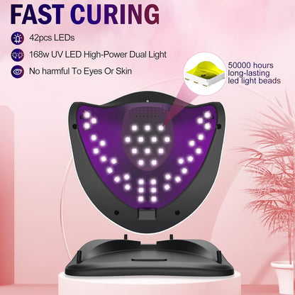 UV LED Nail Lamp, NAILGIRLS 168W Fast UV Light for Nails Gel Polish, Professional Curing with 4 Timer Setting Auto Sensor, LED Gel Nail Dryer for Fingernail and Toenail Home Salon Use, Nail Art Tools - Available at All In One Marketplace Canada
