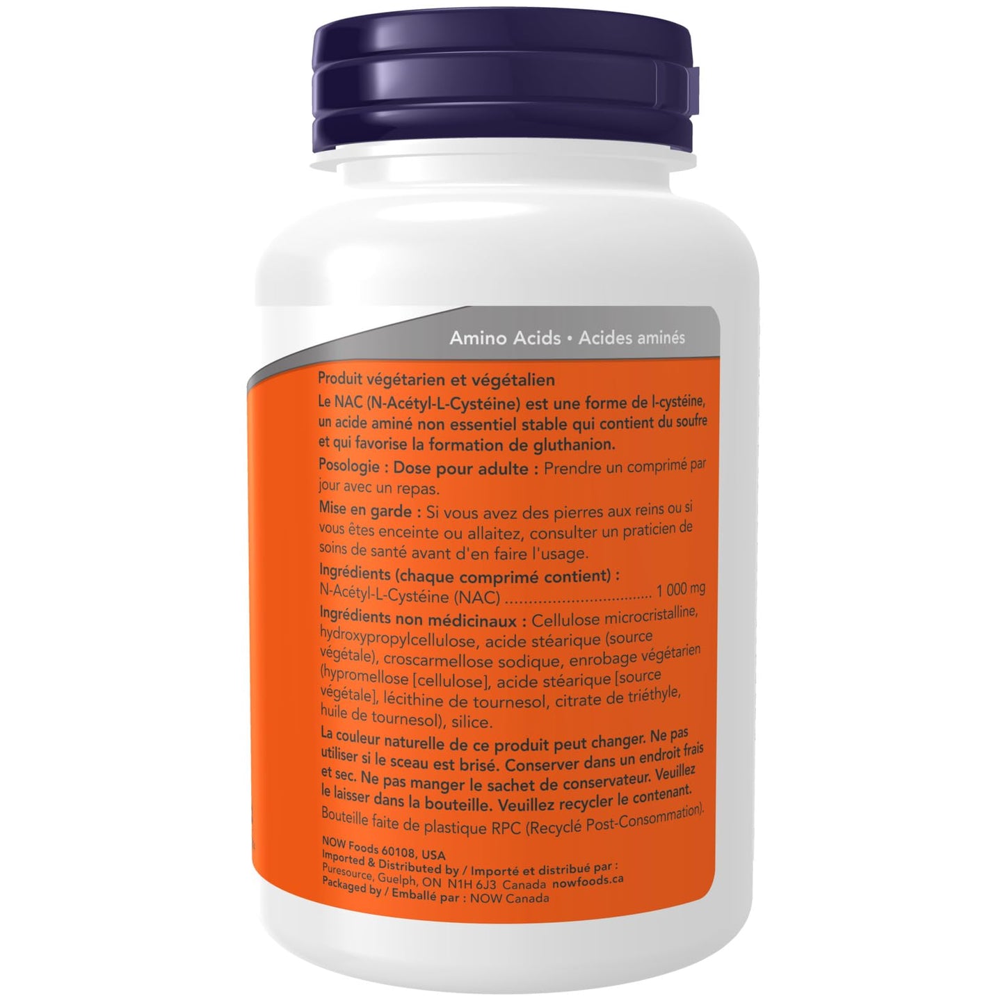 NOW Supplements, Extra Strength NAC (N-Acetyl-Cysteine) 1,000 mg, Provides Antioxidants, Promotes Formation of Gluthione, 120 Tablets - Available at All In One Marketplace Canada