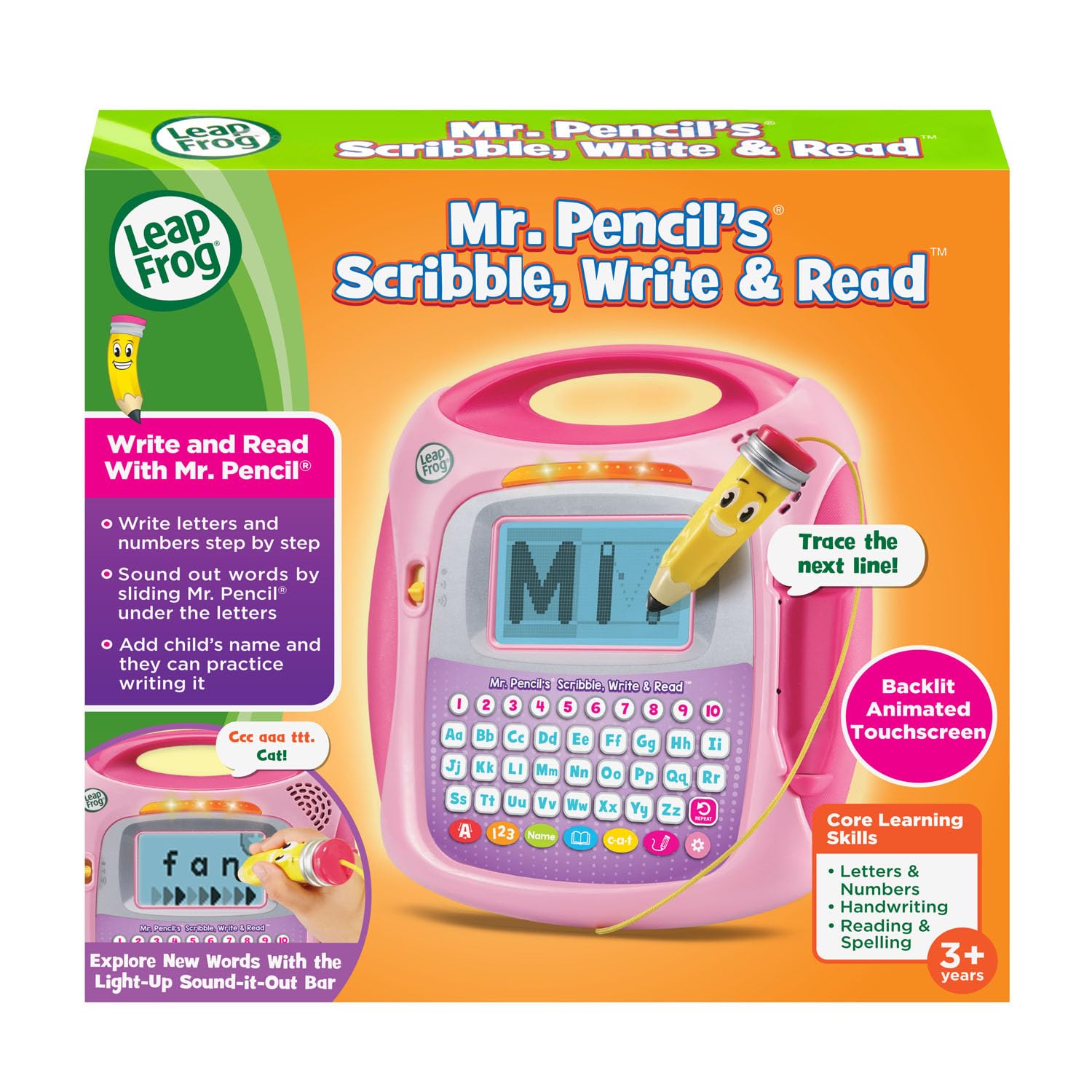 LeapFrog Mr Pencil's Scribble, Write and Read, Pink (English Version) LeapFrog