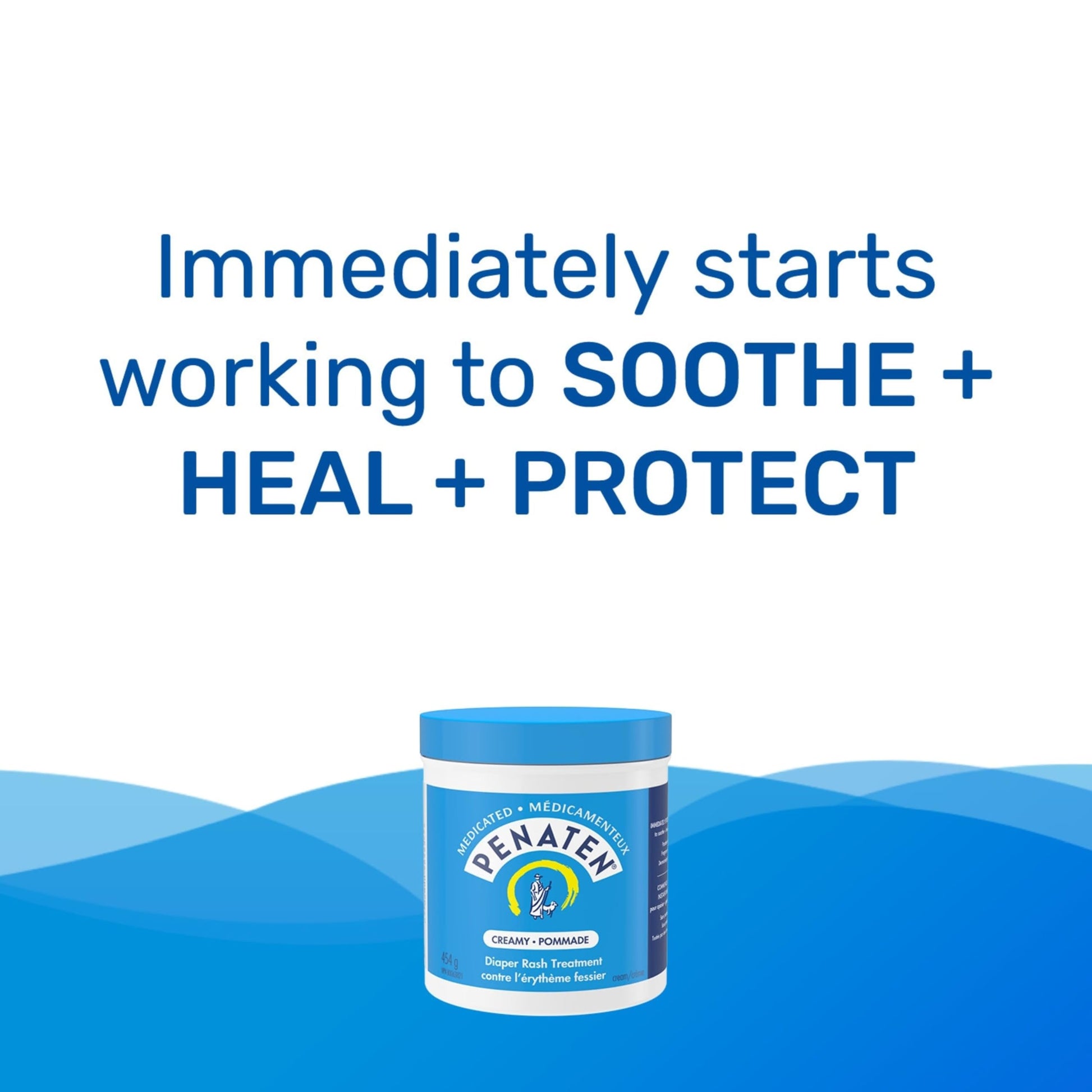 Penaten Medicated Diaper Rash Cream with 13% Zinc Oxide for Baby and Adult Essentials - Soothes, Heals & Protects Sore Skin, Paraben-Free, Fragrance-Free, Dermatologist Tested - 454 Grams