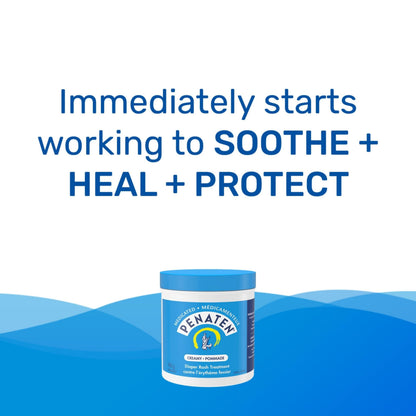Penaten Medicated Diaper Rash Cream with 13% Zinc Oxide for Baby and Adult Essentials - Soothes, Heals & Protects Sore Skin, Paraben-Free, Fragrance-Free, Dermatologist Tested - 454 Grams