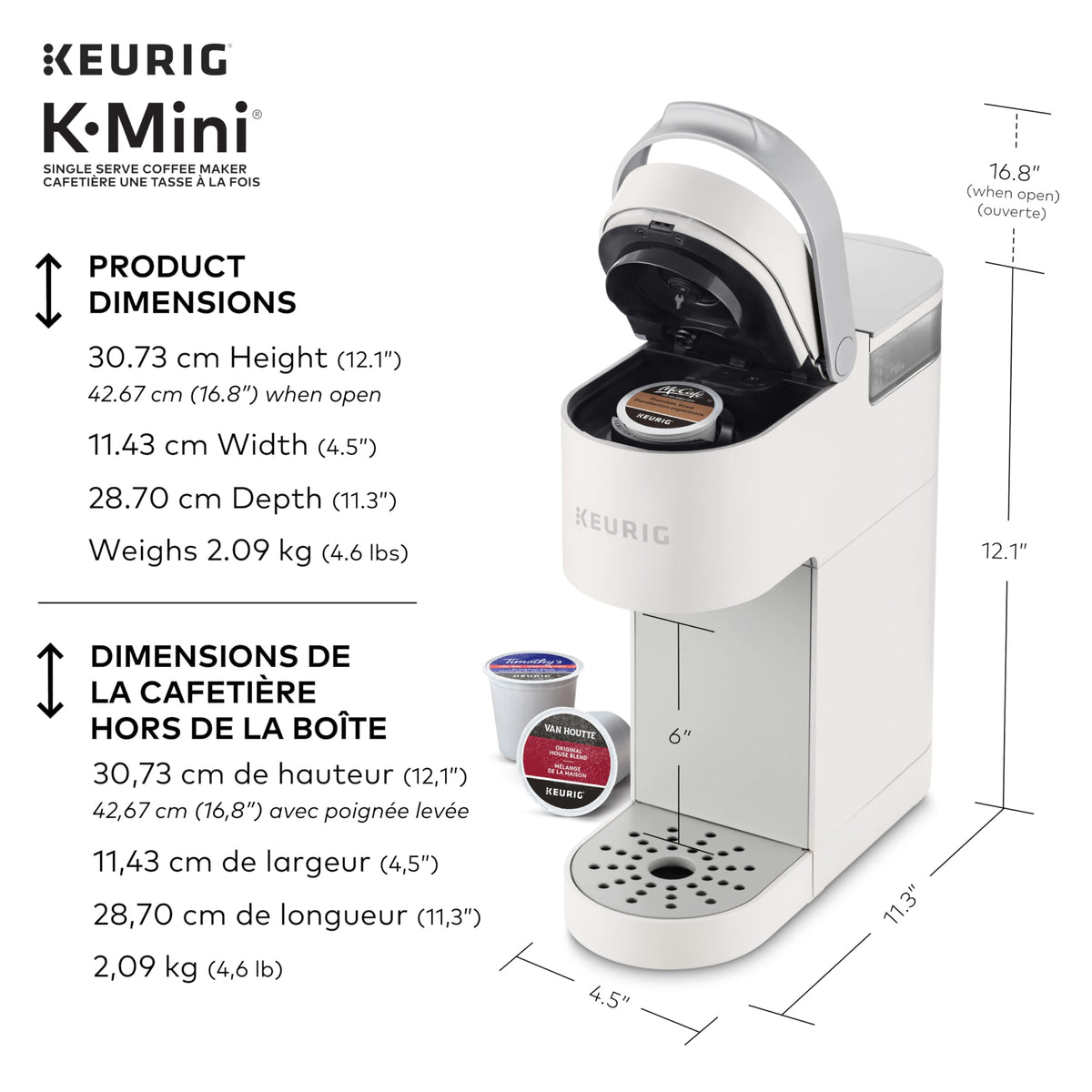 Keurig K-Mini Single Serve K-Cup Pod Coffee Maker, Featuring An Ultra-sleek Design, Warm Stone