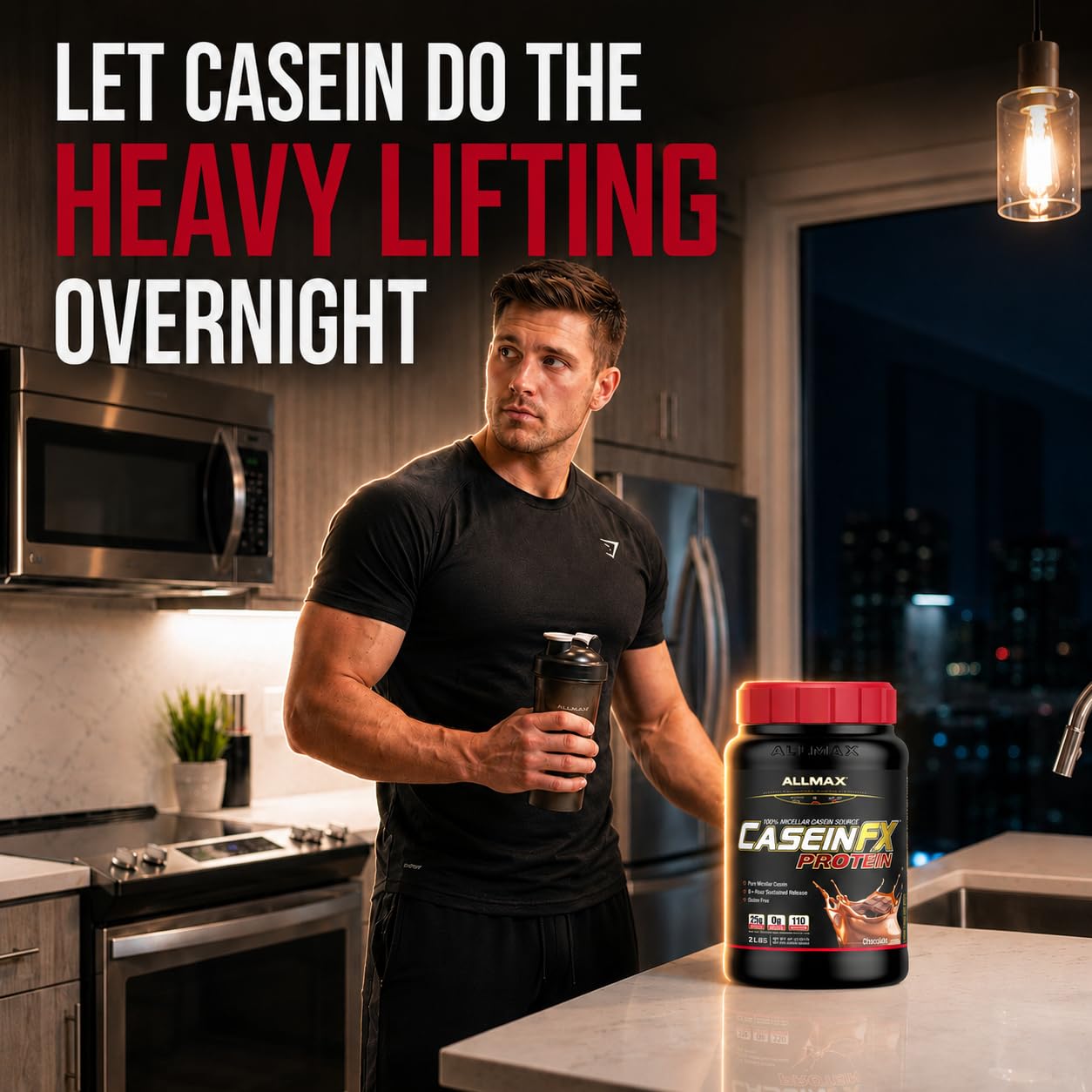 ALLMAX CASEIN-FX Casein Protein Powder, Vanilla, 2 lb, 27 Servings ALLMAX