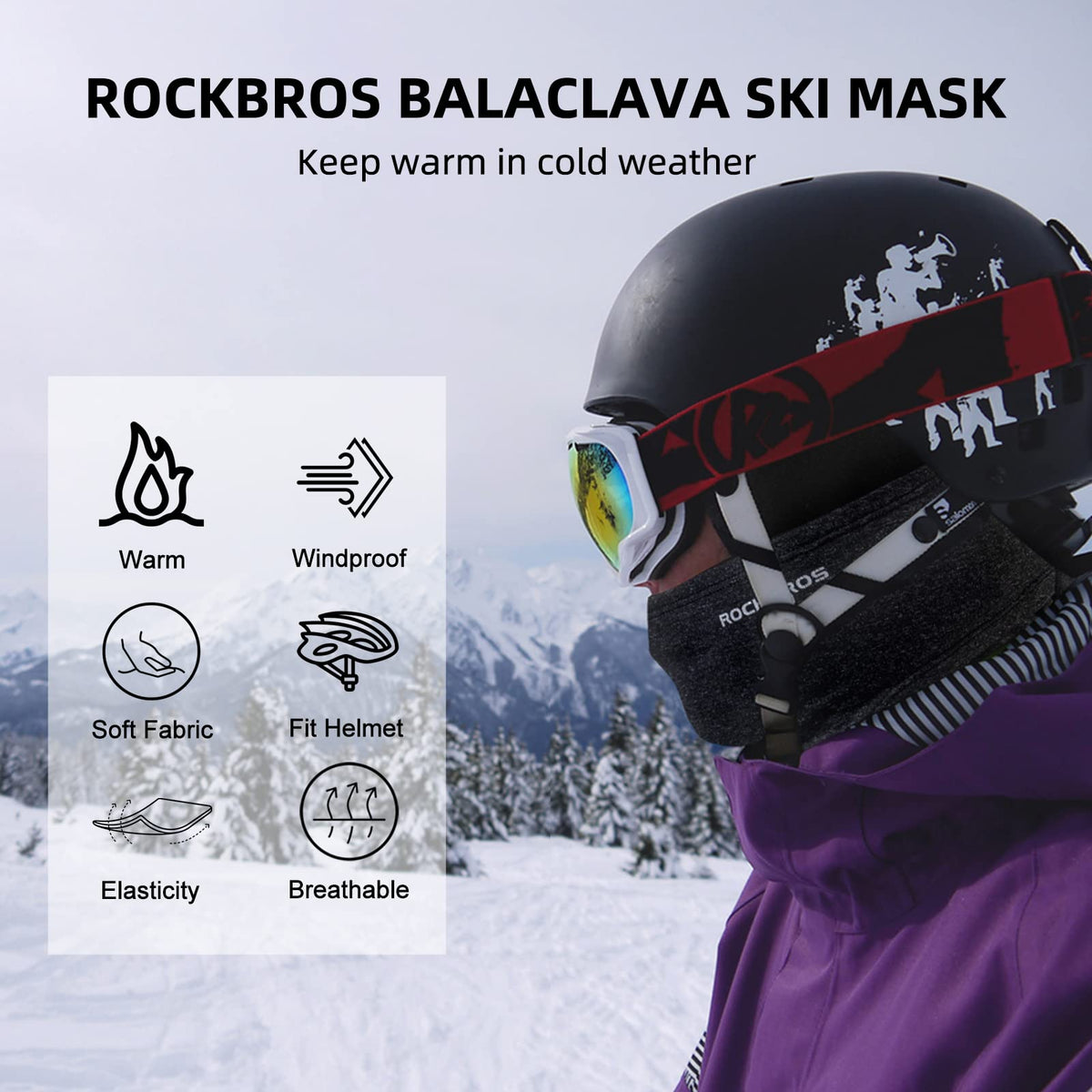 ROCKBROS Men's Balaclava Ski Mask for Cold Weather Winter Thermal Hood 🍁 All In One Marketplace Canada