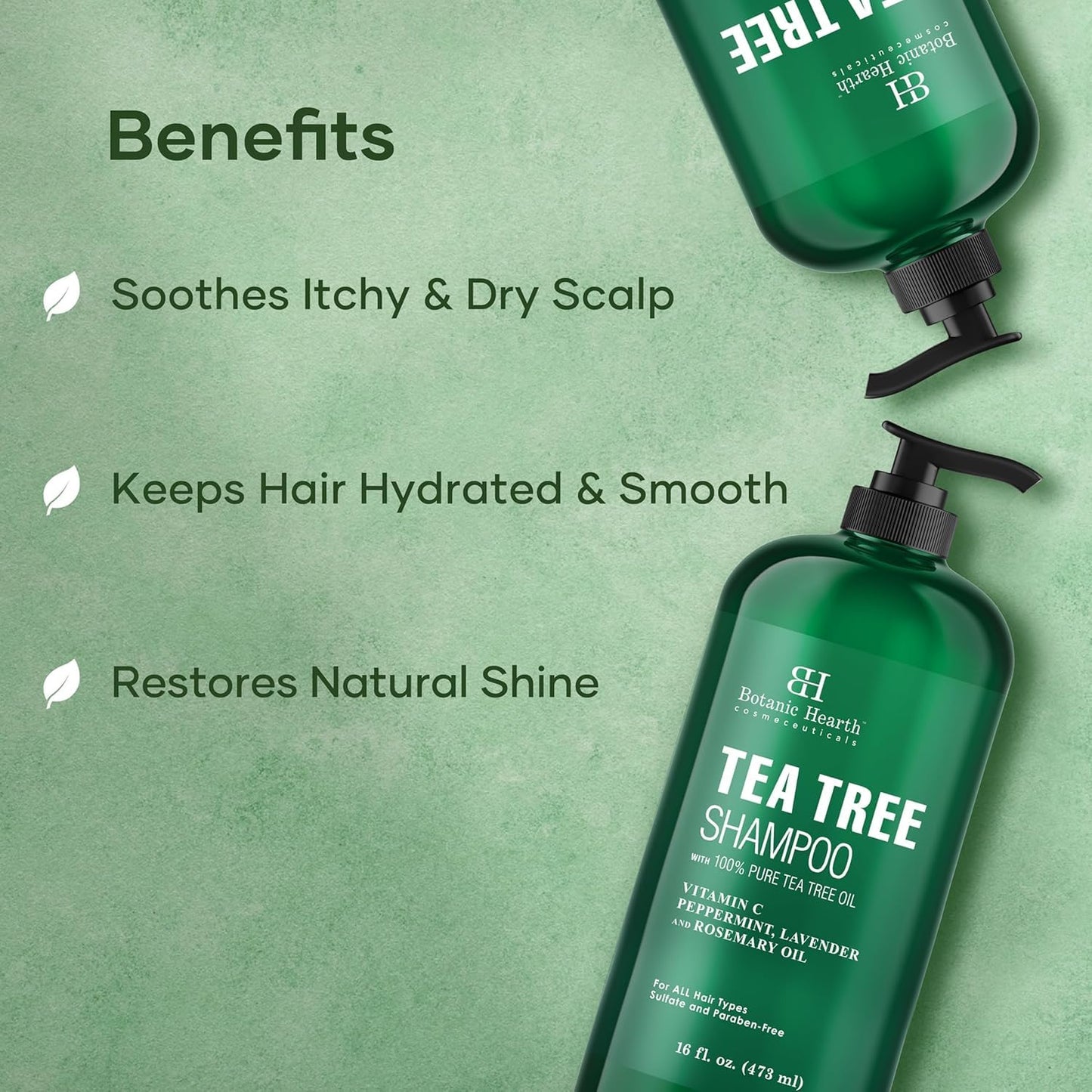 Botanic Hearth Tea Tree Shampoo for Dry & Itchy Scalp, Soothing & Hydrating Cleanser with Natural Tea Tree Oil, Sulfate & Paraben Free, For Men & Women, 16 fl oz - Available at All In One Marketplace Canada