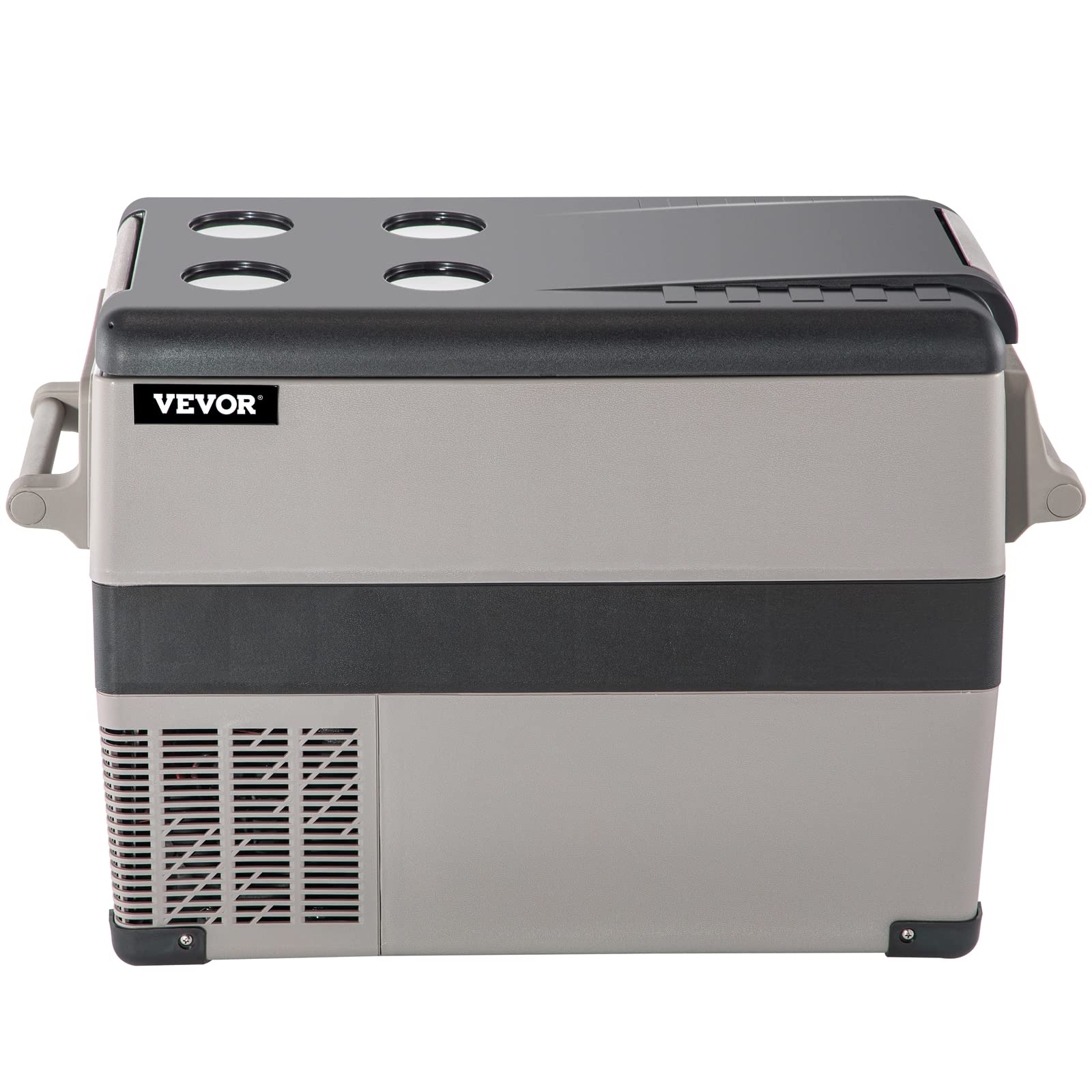 VEVOR 45L Portable Car Refrigerator 48 Quart LG Compact RV Fridge 12/24V DC & 110-240V AC Vehicle Car Truck Boat Mini Electric Freezer for Driving Travel Fishing Outdoor and Home Use -4°F-68°F, Grey VEVOR