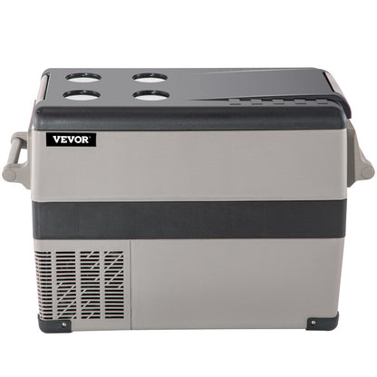 VEVOR 45L Portable Car Refrigerator 48 Quart LG Compact RV Fridge 12/24V DC & 110-240V AC Vehicle Car Truck Boat Mini Electric Freezer for Driving Travel Fishing Outdoor and Home Use -4°F-68°F, Grey VEVOR