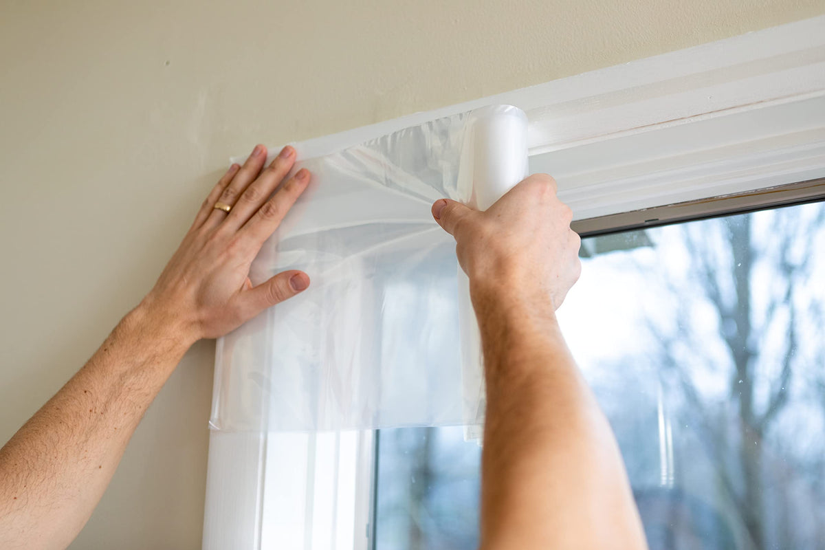Duck MAX Strength Window Insulation Kit, Winter Window Seal Kit Fits up to 10 Windows, Heavy Duty Shrink Film Cuts to Size for Easy Indoor Installation, Window Tape Included,62 in. x 420 in., Clear