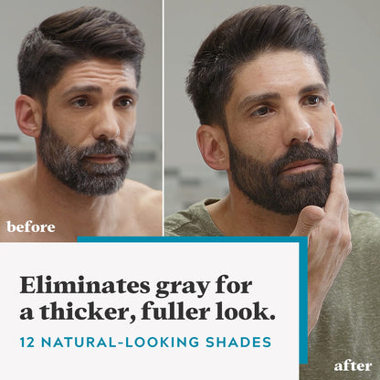 Just For Men Mustache & Beard, Beard Dye for Men with Brush Included for Easy Application, With Biotin Aloe and Coconut Oil for Healthy Facial Hair, Dark Brown, M-45 (3 Count)