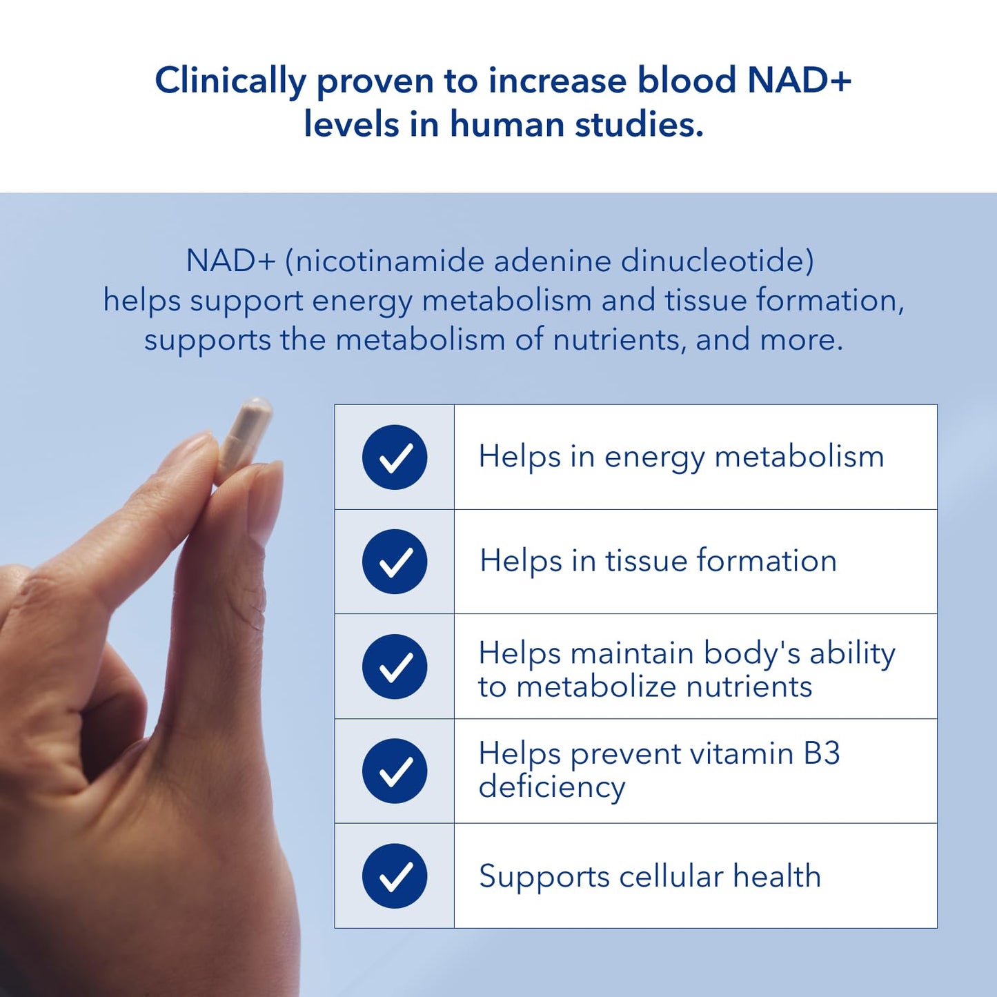 NAD Supplement 300mg per Serving - 30 Day Supply, Clinically Proven to Increase NAD+, Patented Nicotinamide Riboside, Cellular Health & Energy Metabolism, Health Canada Licenced, 30 Capsules - Available at All In One Marketplace Canada