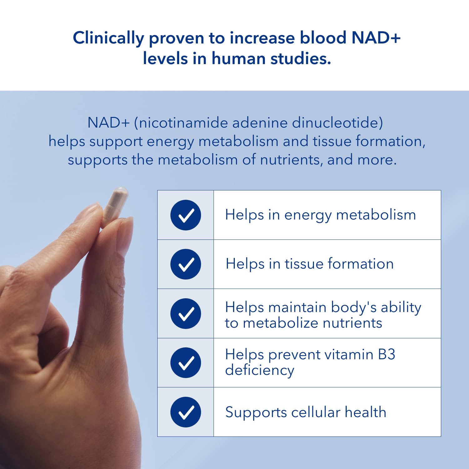 NAD Supplement 300mg per Serving - 30 Day Supply, Clinically Proven to Increase NAD+, Patented Nicotinamide Riboside, Cellular Health & Energy Metabolism, Health Canada Licenced, 30 Capsules - Available at All In One Marketplace Canada