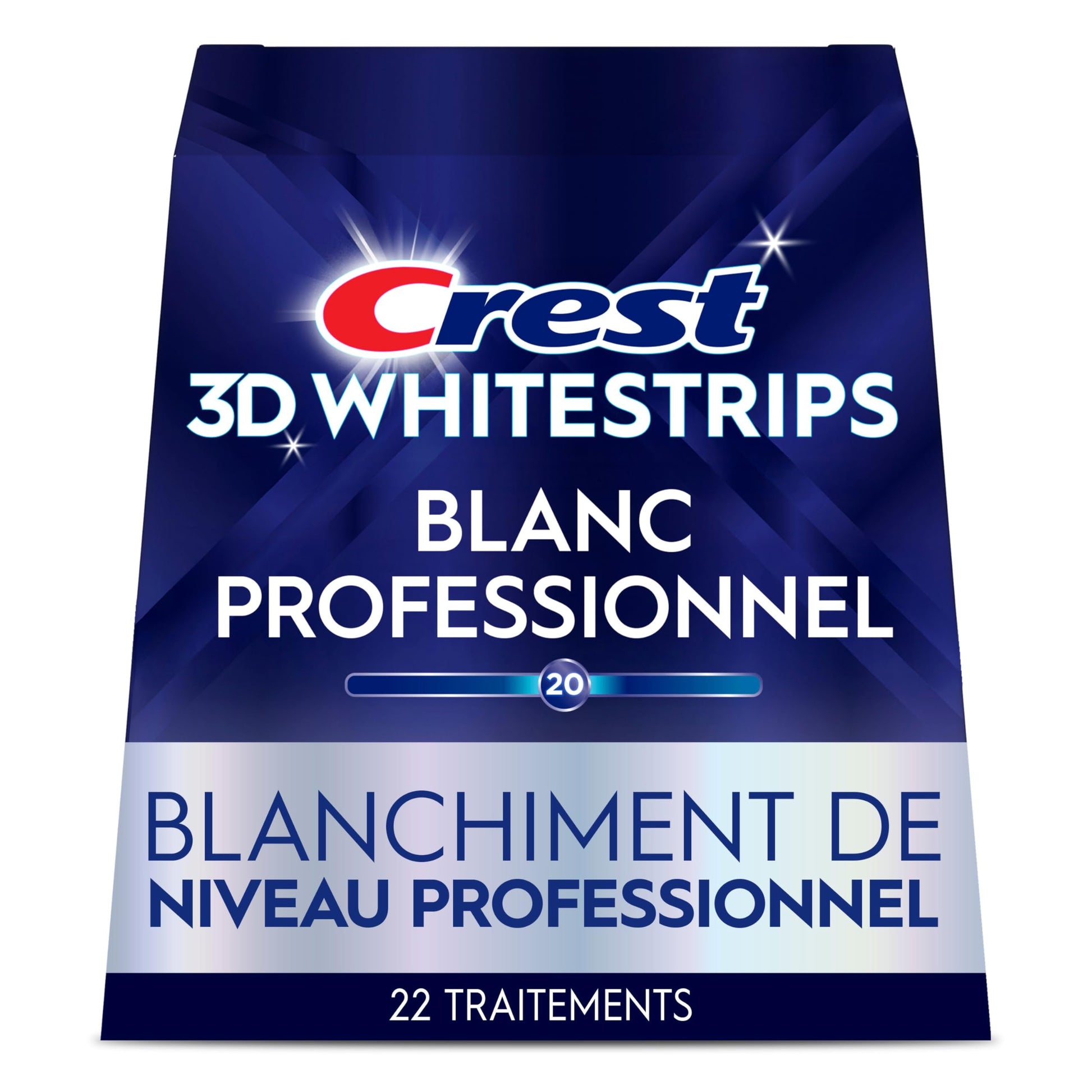 Crest 3D Whitestrips Professional White At-Home Teeth Whitening Kit, 22 Treatments, 20 Levels Whiter