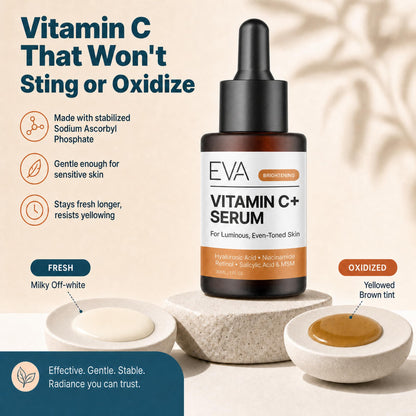 Eva Naturals Vitamin C+ Serum for Face – Anti Aging Facial Serum with Retinol, Salicylic Acid, Niacinamide & Hyaluronic Acid – Dark Spot, Fine Line & Wrinkle Support for Radiant Skin