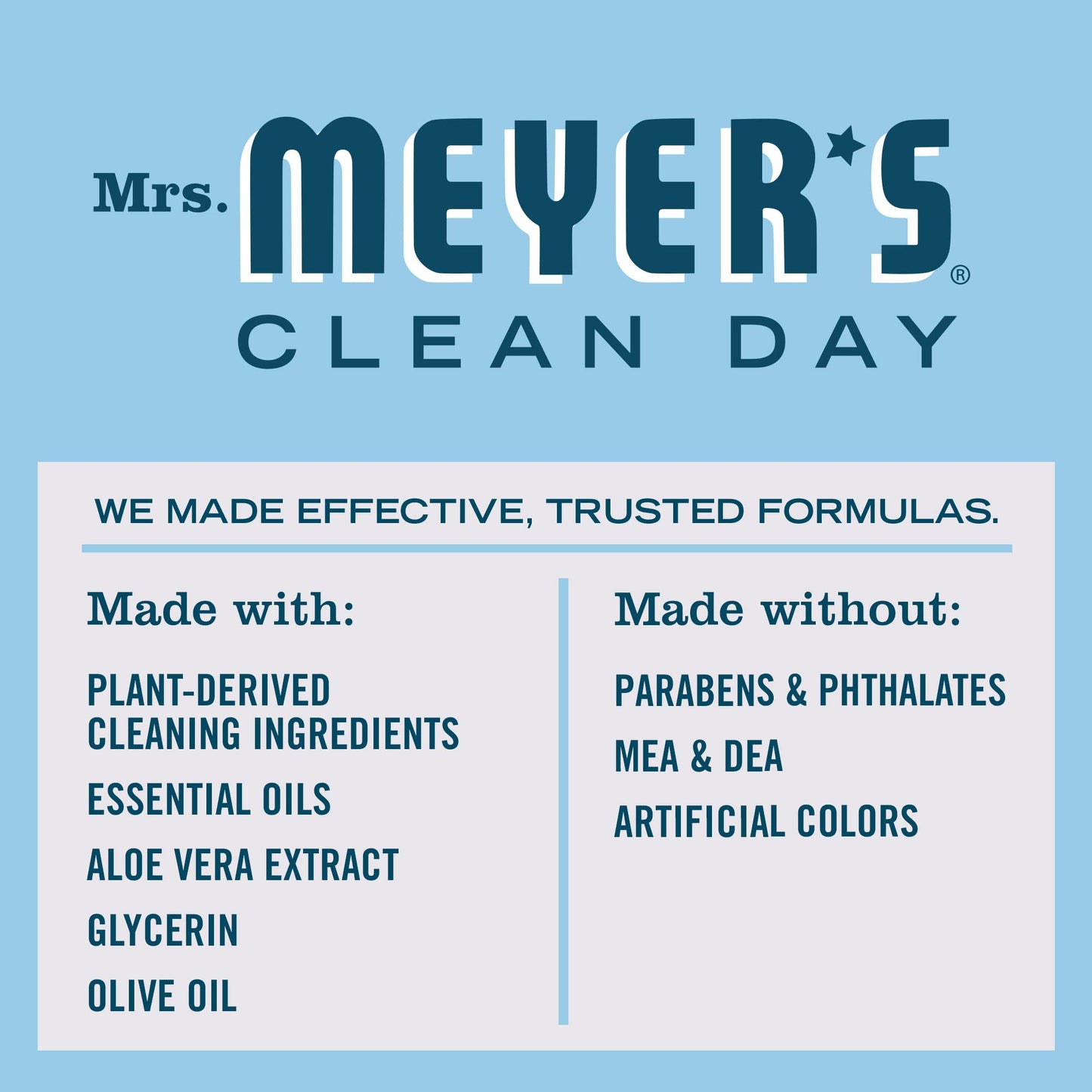 Mrs. Meyer's Clean Day Liquid Hand Soap, Rain Water, Cruelty Free & Biodegradable Hand Wash Formula Made with Essential Oils, 370 ml Bottles, 4 Pack MRS. MEYER'S