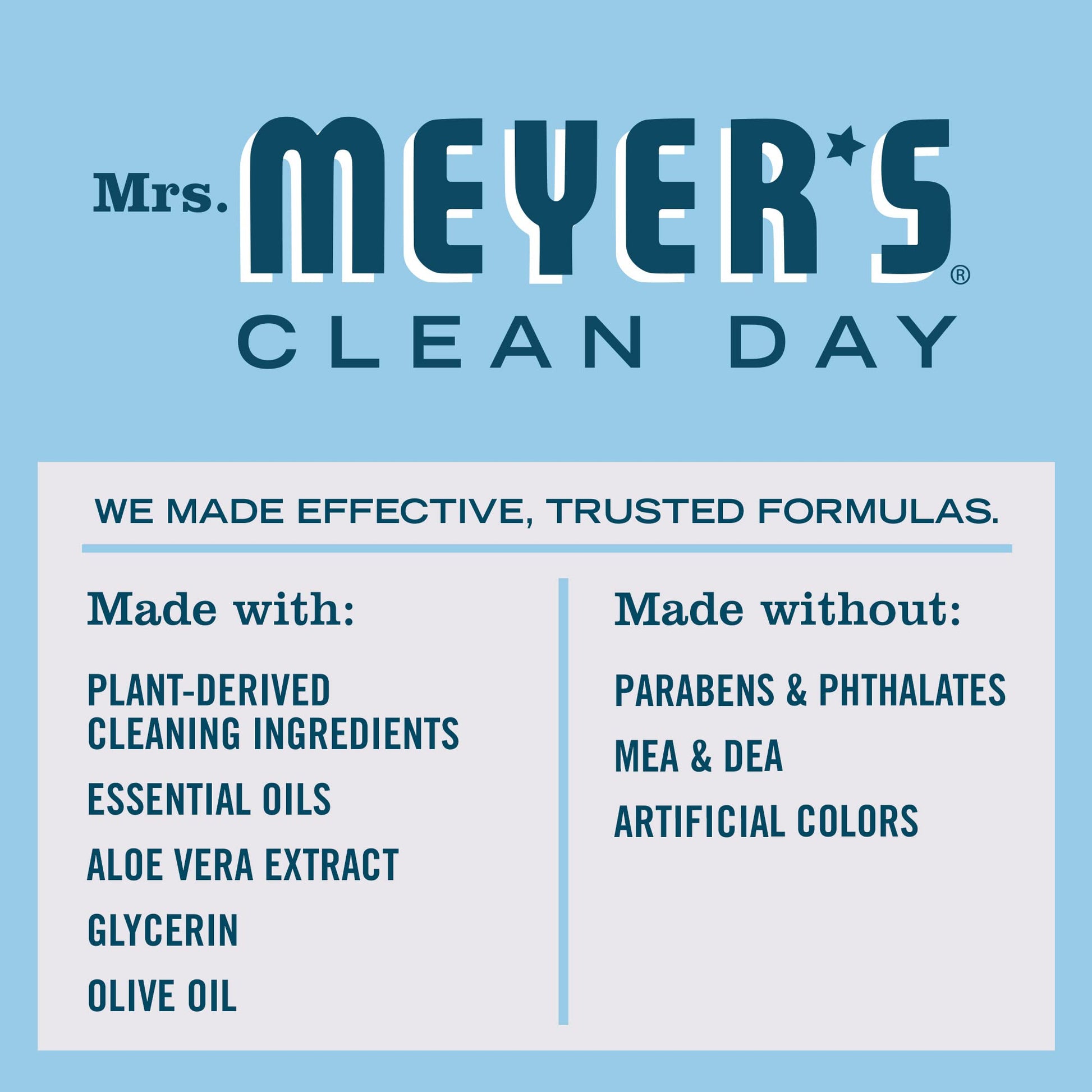 Mrs. Meyer's Clean Day Liquid Hand Soap, Rain Water, Cruelty Free & Biodegradable Hand Wash Formula Made with Essential Oils, 370 ml Bottles, 4 Pack MRS. MEYER'S