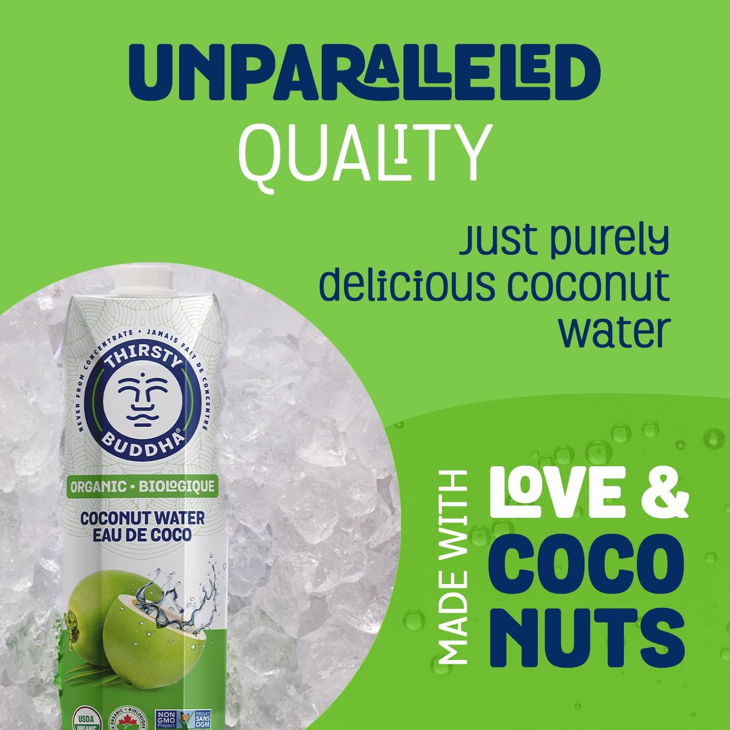 Thirsty Buddha Organic Coconut Water - Electrolyte-Packed Natural Hydration, No Added Sugar, 6-Pack (6 x 1L)