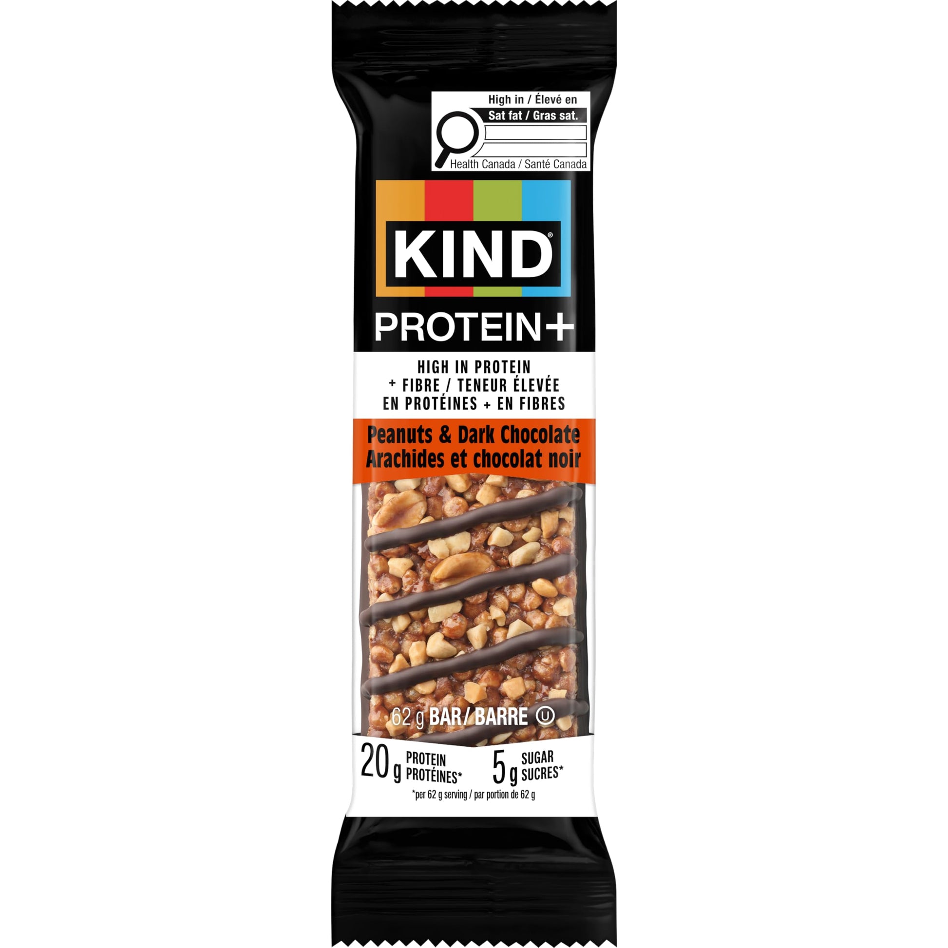KIND PROTEIN+ Peanuts & Dark Chocolate, 62 g, 12 Count KIND