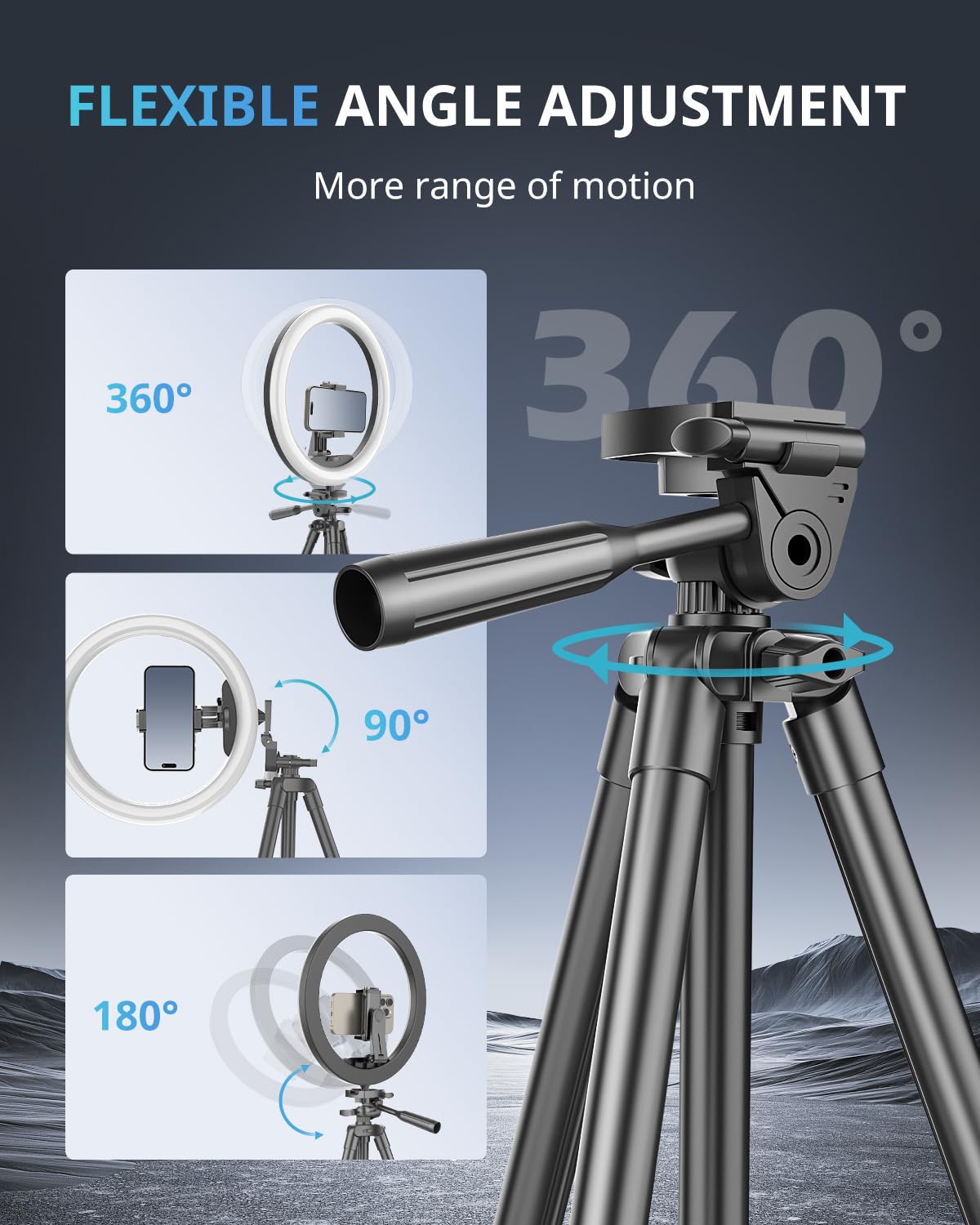 UBeesize 12 inch Ring Light with Stand, Selfie Ring Light with 50" Extendable Tripod Stand & Phone Holder for Live Stream/Makeup/YouTube Video UBeesize