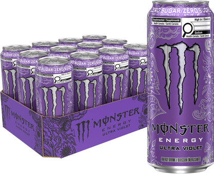 Monster Ultra Violet Energy Drink, 473 mL Cans (12 Pack) – Zero Sugar