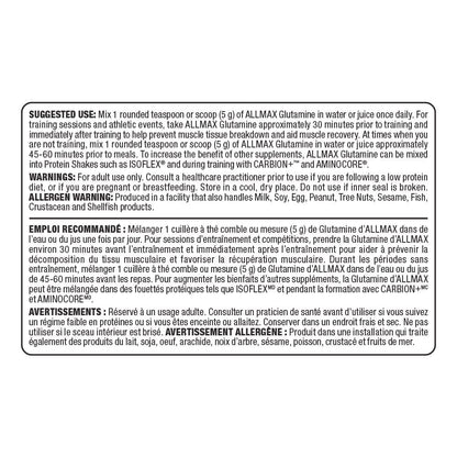 ALLMAX Nutrition - Glutamine Powder - 100% Pharmaceutical Grade - 1000 Gram, 1000-Gram - Available at All In One Marketplace Canada