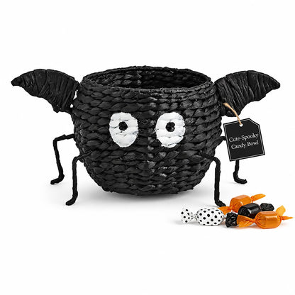 Bol à bonbons Halloween chauve-souris Mud Pie, bol de service sur pied en jacinthe