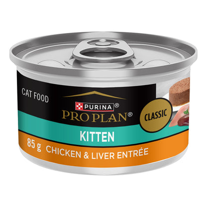 Purina Pro Plan Wet Cat Food, Focus, Kitten Chicken and Liver Entrée, 3-Ounce Can, Pack of 24 Pro Plan