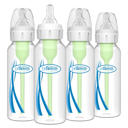 Dr. Brown's Natural Flow Anti-Colic Options+ Narrow Baby Bottle, 8 Ounce 250 ml 4 pack