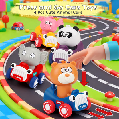 Baby Press and Go Car Toys for 1-2-3 Year Old Boys,Push Go Animal Racing Baby Cars Toys for Toddlers 12-18 Months,1st Christmas Birthday Gifts for 1 2 3 Year Old Boys Girls Toddler Toys for Boy & Girl 🍁 All In One Marketplace Canada