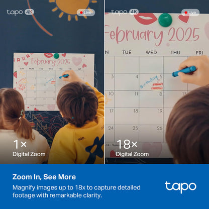 Tapo 4K 8MP Pan/Tilt Indoor Security Camera for Baby Monitor, No Monthly Fee, Pet Camera w/Motion Detect and Track, SD/Cloud Storage, Works w/Alexa, Google, and Samsung (Tapo C260)