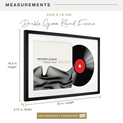MCS Groove Record Album Frame, Black, 16.5 x 25 in