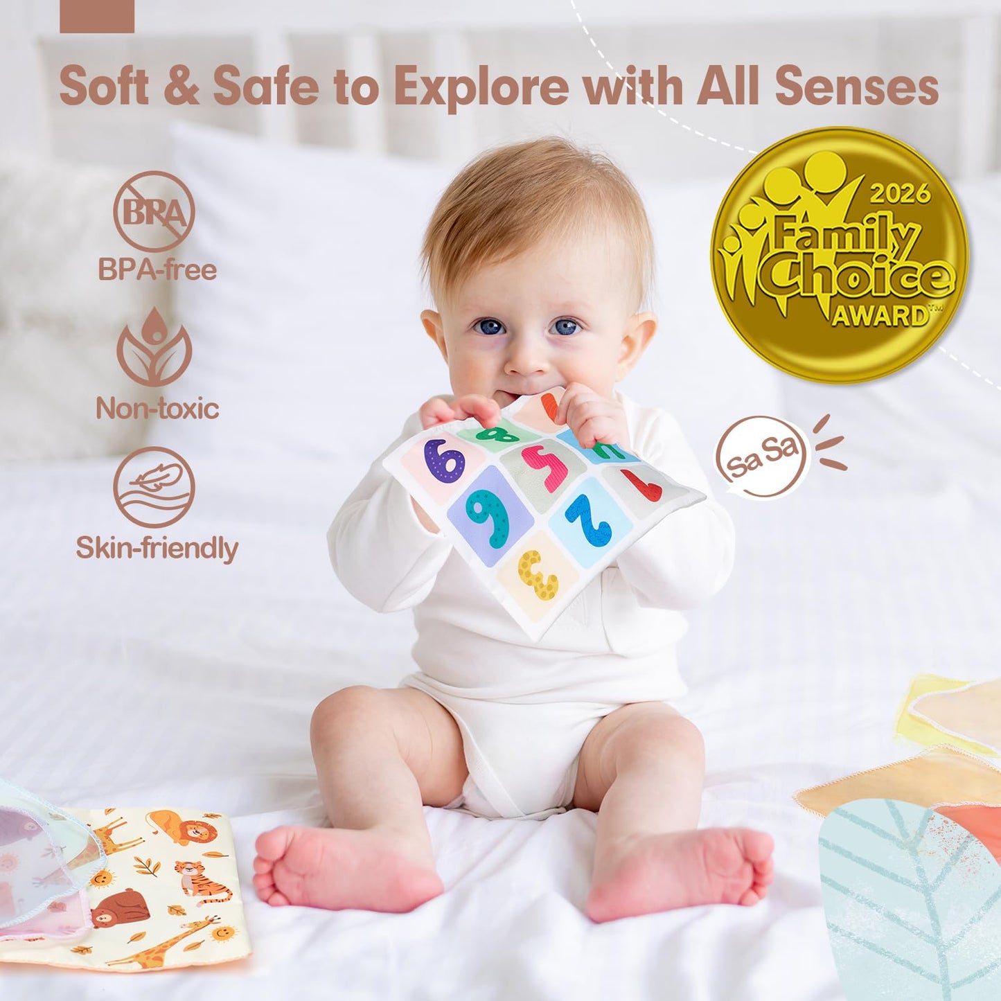 hahaland Baby Tissue Box Toy - Montessori Baby Toys 6-12 Months, Mirror Sensory Toys for Babies 12-18 Months, Boy Girl Gifts for 6M+ - Available at All In One Marketplace Canada