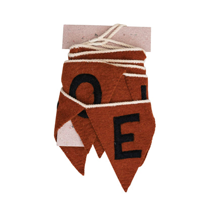 Creative Co-Op 72"L Handmade Wool Felt Pennant Banner "Happy Halloween", Orange Color & Black