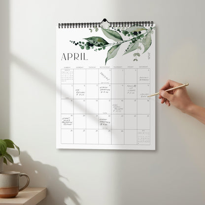 Aesthetic 2026-2027 Wall Calendar - Runs from January 2026 Until July 2027 - The Perfect Modern Greenery Calendar Planner for Easy Organizing