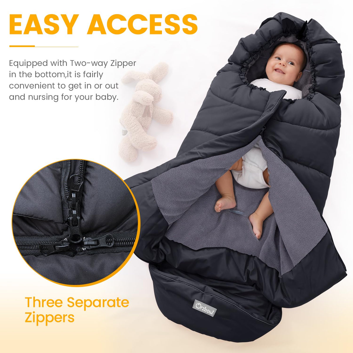 Orzbow Stroller Footmuff Universal, Weather-Proof Baby Bunting Bag 🍁 All In One Marketplace Canada