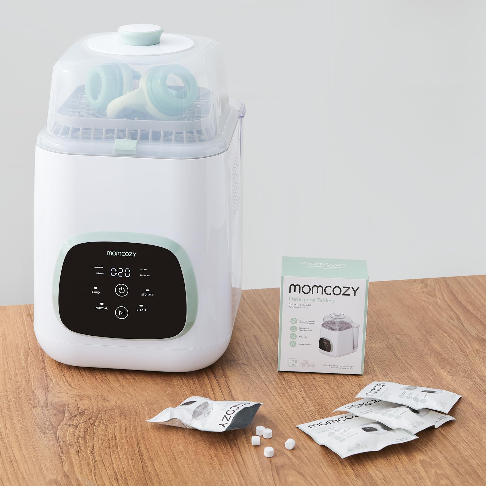 Momcozy Official Washing Block, 120 Tablets for KleanPal Pro Baby Bottle Washer – Effective Cleaning & Odor Removal