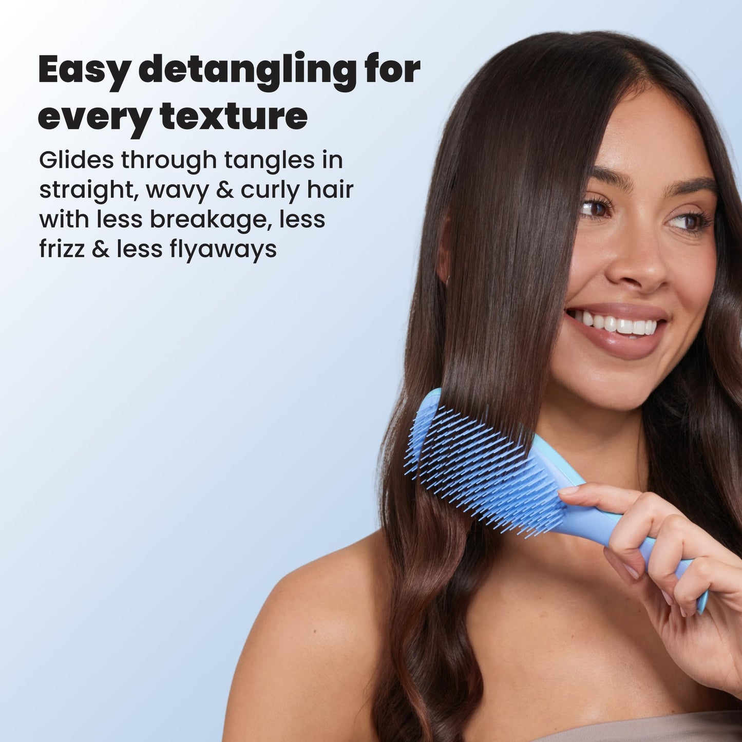 Tangle Teezer Ultimate Detangler Brush for Wet & Dry Hair, Eliminates Knots & Reduces Breakage for Straight to Wavy Hair Types, Denim Blues