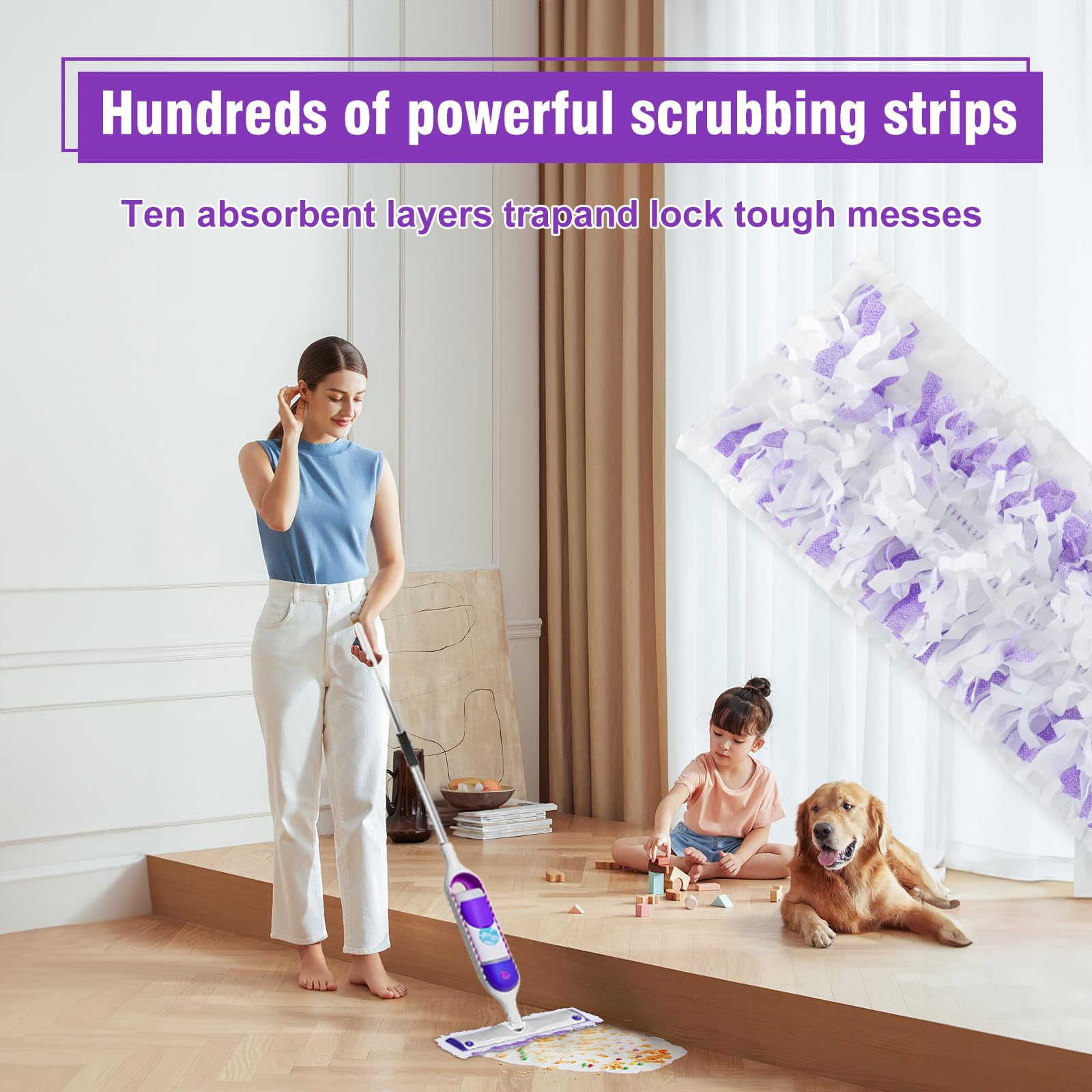 15 Pack Disposable Power Mop Refills Pads for Swiffer Power Mop,Spray Wet Pads Refill for Swiffer,Disposable Swifter Mopping Pads Refills for Multi-Surface Floor Cleaning - Available at All In One Marketplace Canada