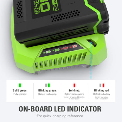 Greenworks PRO 80V Lithium Ion Single Port Rapid Battery Charger GCH8040 Greenworks