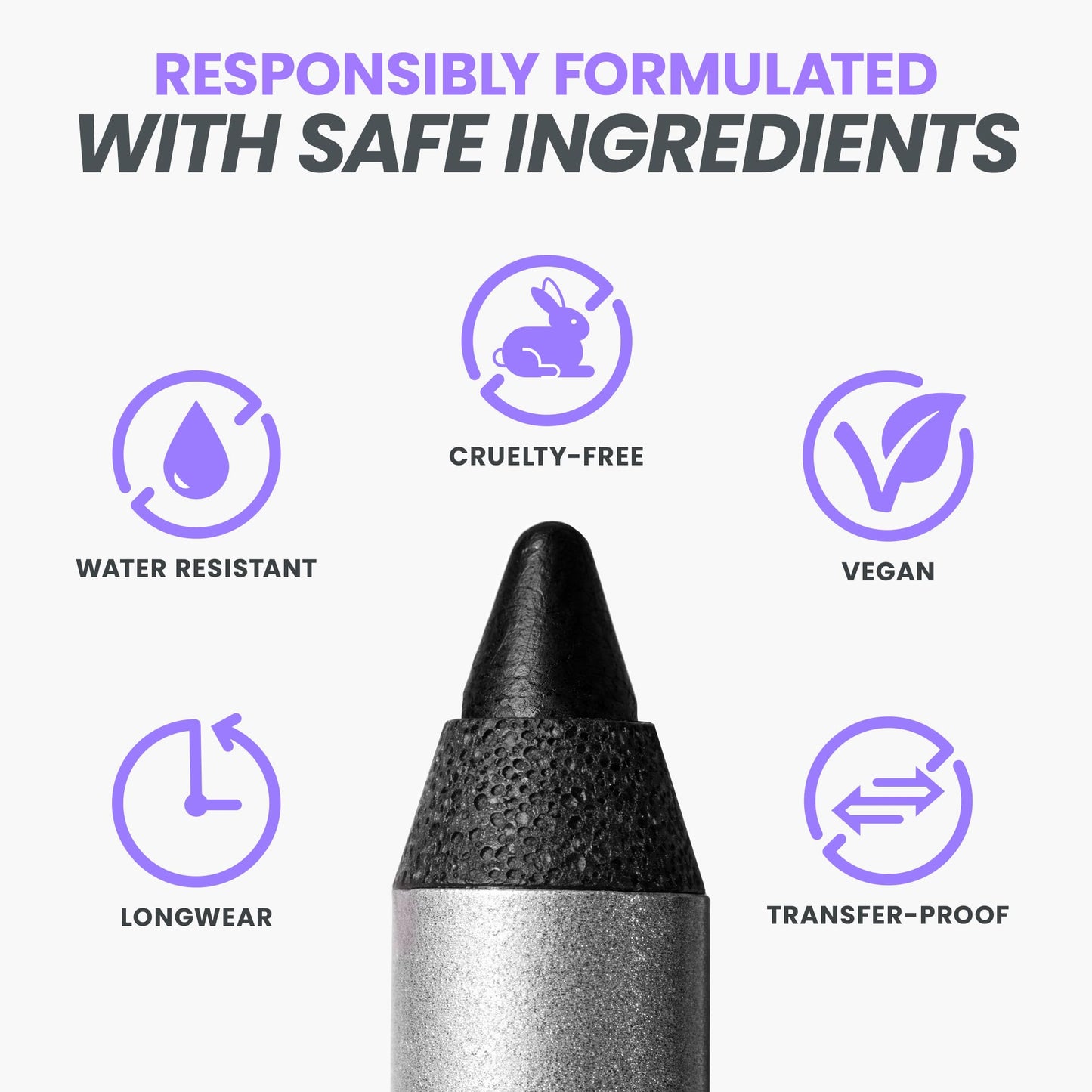 Wonderskin Eyeliner Pencil, 1440 Longwear Deep Black Eyeliner Pencil - Waterproof, Sharpenable & Smudge Proof (Liquorice) - Available at All In One Marketplace Canada